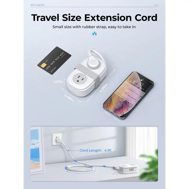 ORICO TravelHub Pro — 4 AC + 2 USB + USB-C Power Strip